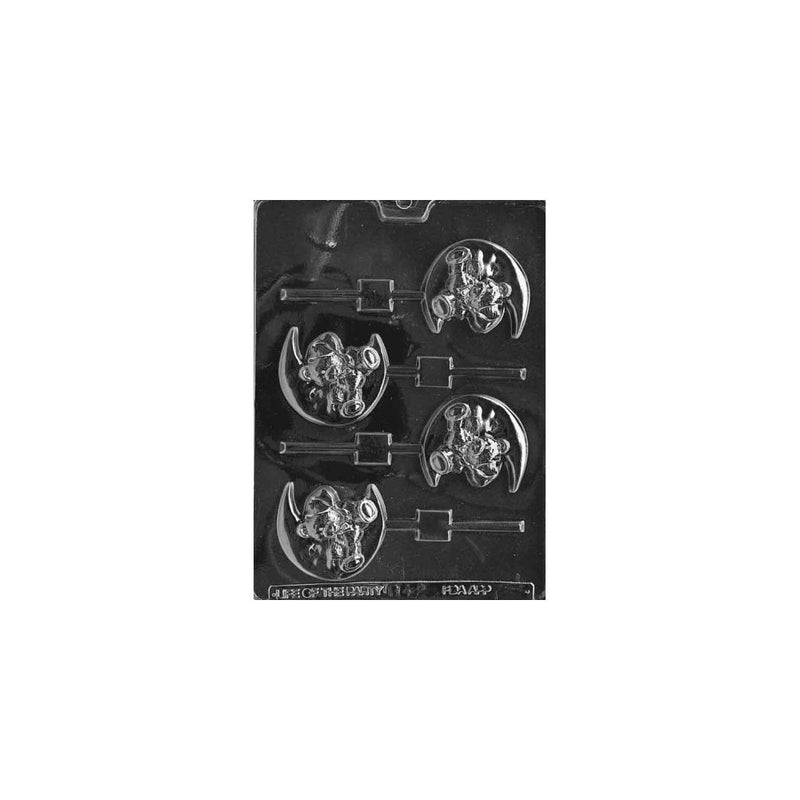 Cybrtrayd Life of the Party B042 Bear on Half Moon Lolly Chocolate Candy Mold in Sealed Protective Poly Bag Imprinted with Copyrighted Cybrtrayd Molding Instructions