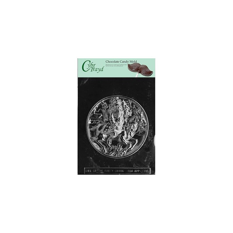 Cybrtrayd Life of the Party C186 Santa with Reindeer Chocolate Candy Mold in Sealed Protective Poly Bag Imprinted with Copyrighted Cybrtrayd Molding Instructions