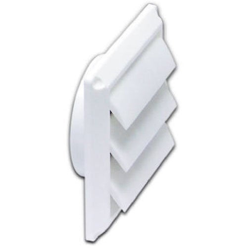 Lambro 2676W White Plastic Louvered Vent, 4-Inch