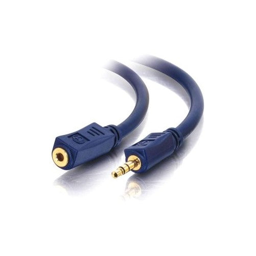 C2G 40609 Velocity 3.5mm M/F Stereo Audio Extension Cable, Blue (12 Feet, 3.65 Meters)