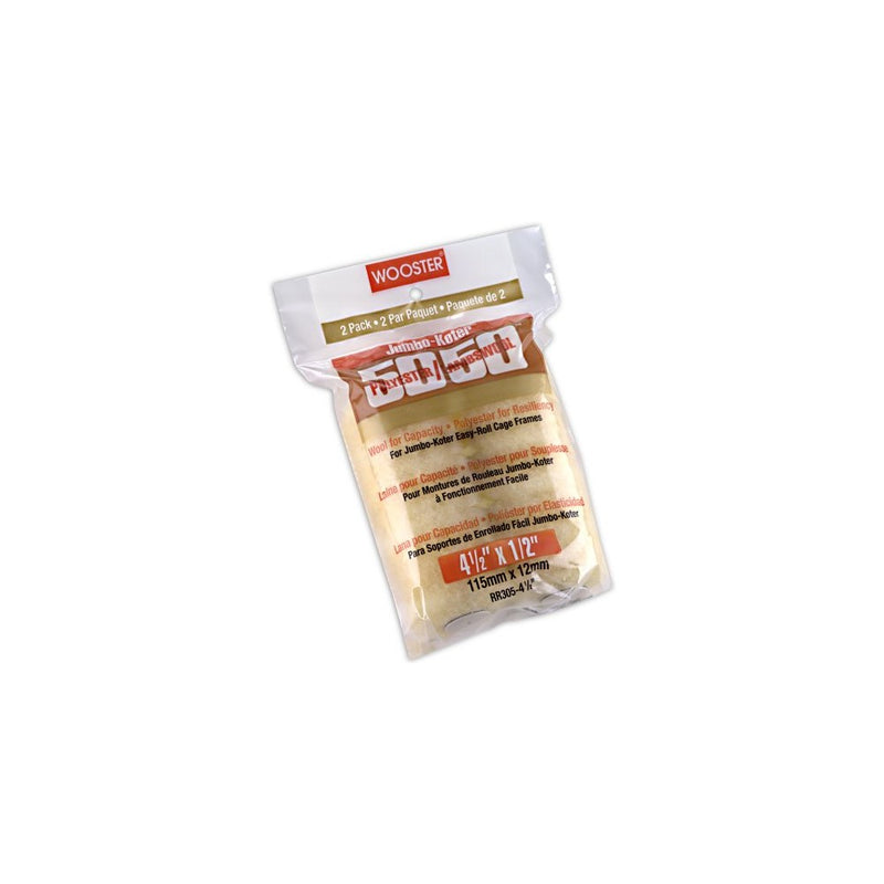 Wooster Brush RR305-4-1/2 Jumbo-Koter 50/50 Roller 1/2-Inch Nap, 2-Pack, 4-1/2-Inch