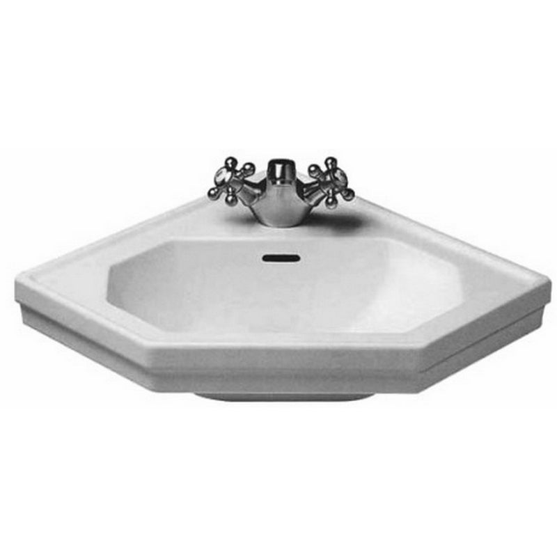 Duravit 0793420000 1930 Series Single-Hole Corner Handrinse Basin, White Finish