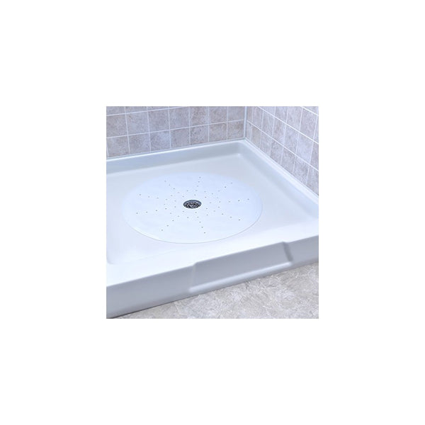 SlipX Solutions White Round Shower Stall Mat Provides Generous Coverage & Reliable Slip-Resistance (23" Sides, 160 Suction Cups, Great Drainage)