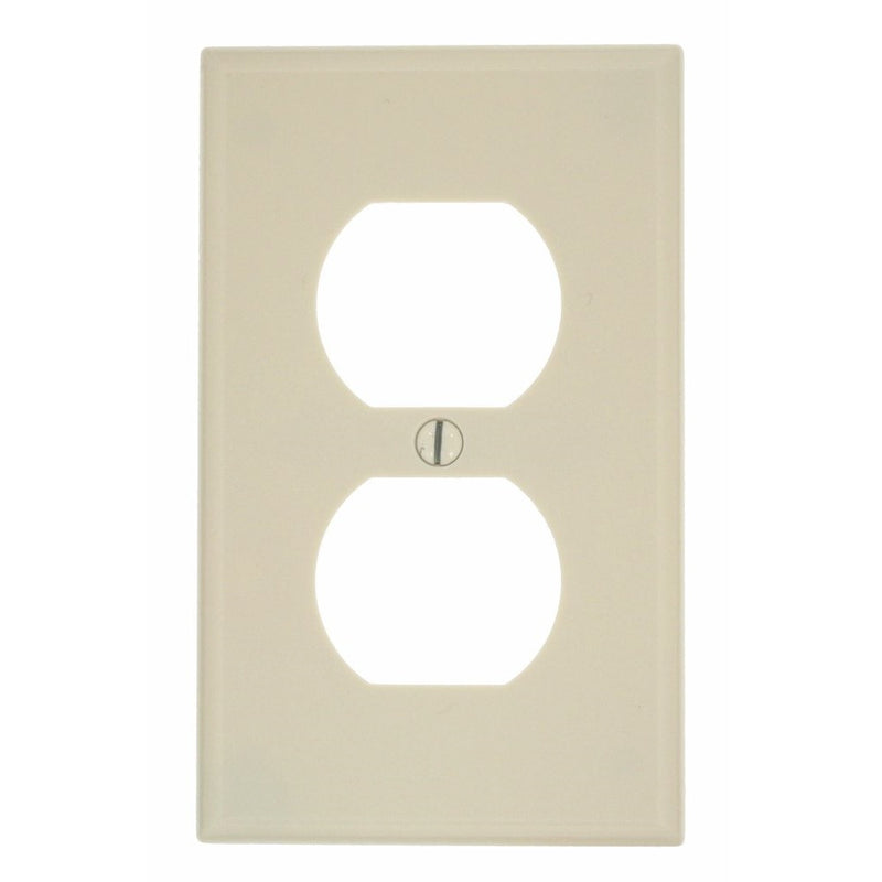 Leviton 78003 1-Gang Duplex Device Receptacle Wallplate, Light Almond