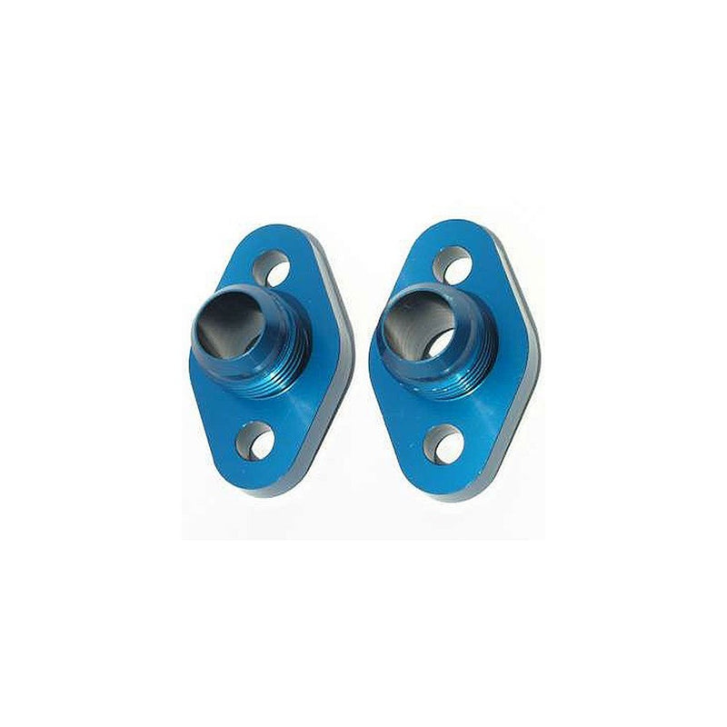 Meziere WP8116ANANB Blue 16AN Water Pump Port Adapter for Small Block Chevy - Pack of 2