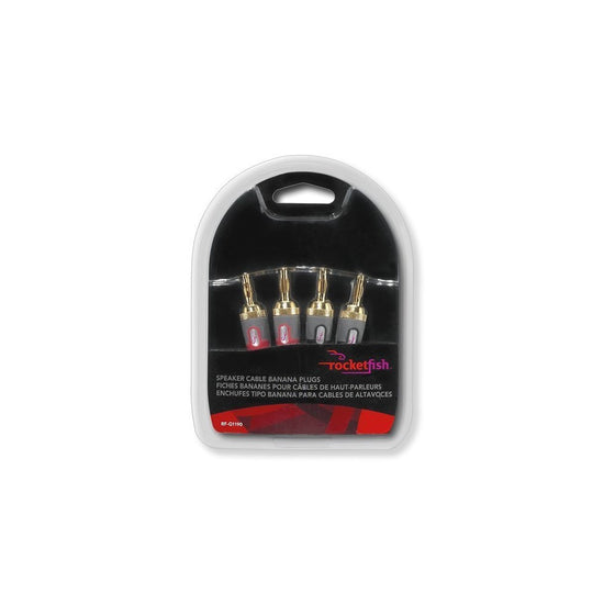 Rocketfish Speaker Cable Banana Plugs (4-Pack) - Red/Black