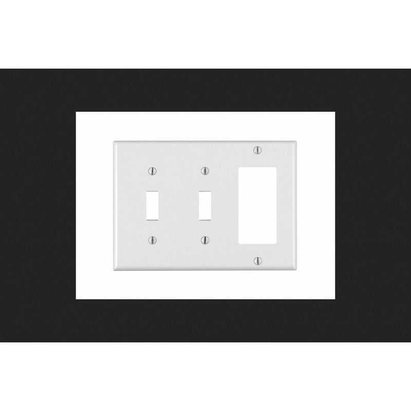 Leviton 005-80421-00W White 3-Gang Combination Wallplate