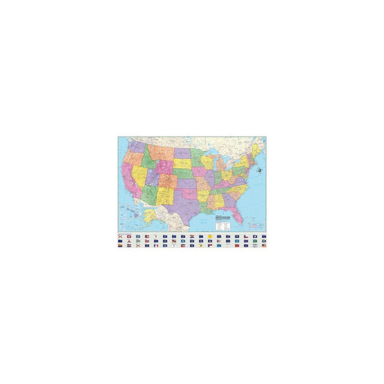 Advanced Political United States Laminated Rolled Map