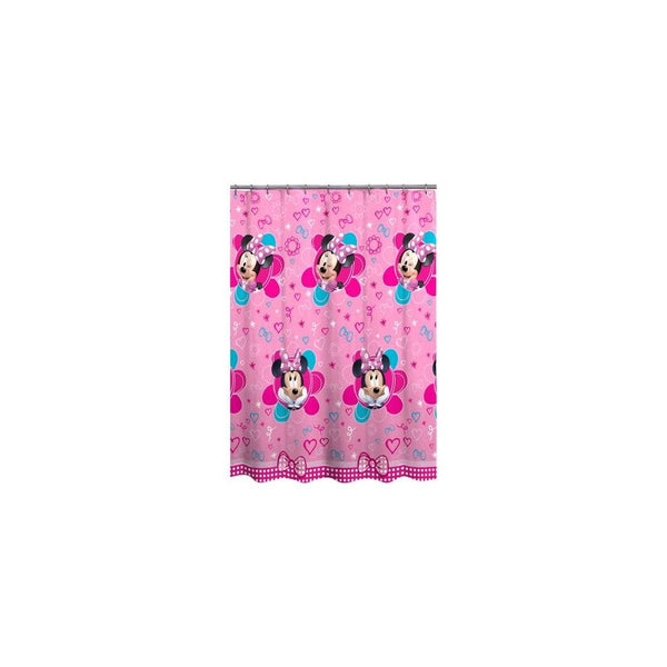 Disney Minnie Mouse Peva Shower Curtain Pink Flower Girls Bathroom