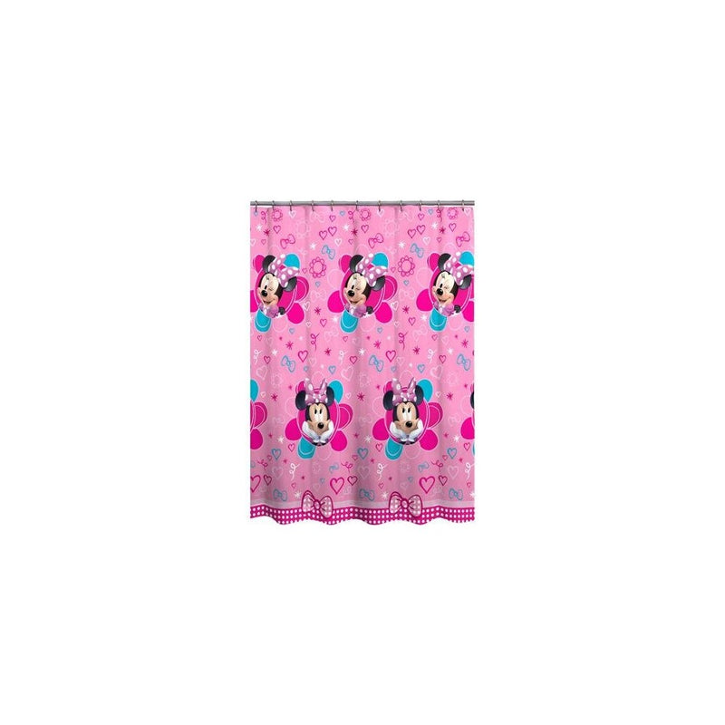 Disney Minnie Mouse Peva Shower Curtain Pink Flower Girls Bathroom