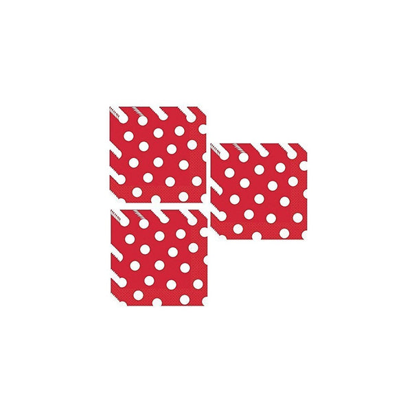 Red Polka Dot Luncheon Napkins - 48 Pieces by Unique