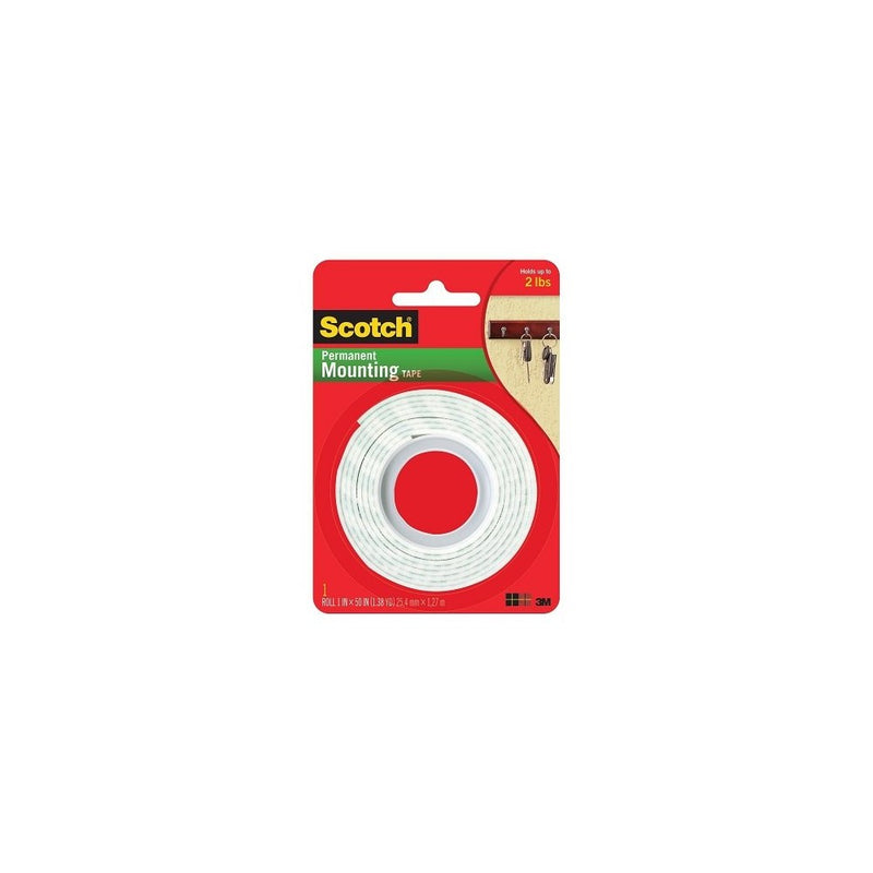 3M Scotch Heavy Duty Mounting Tape, 1-Inch by 50-Inch (Pack of 3)