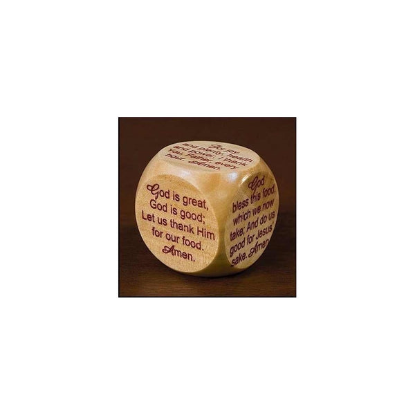 Wooden Mealtime Prayer Cube for Children and Families