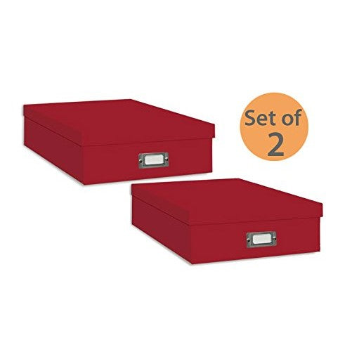 Pioneer Jumbo Scrapbook Storage Box, Red (Set of 2)