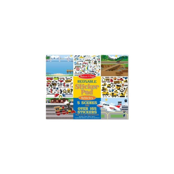 Melissa & Doug Reusable Sticker Pad: Vehicles - 165 Reusable Stickers