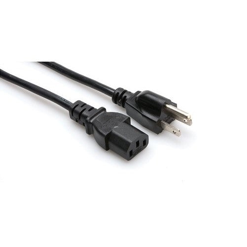 Hosa PWC-143 18 AWG, IEC C13 to NEMA 5-15P Power Cord, 3 feet