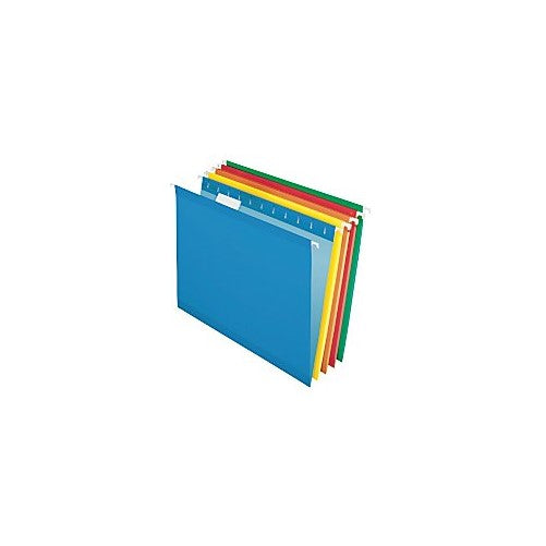 Pendaflex Reinforced Hanging File Folders, Letter Size, Assorted, 1/5 Cut, 25/BX (4152 1/5 ASST)