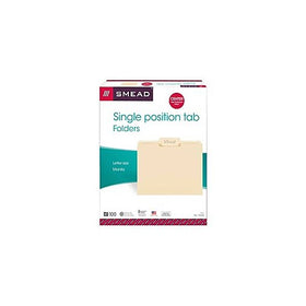 Smead File Folder, 1/3-Cut Tab Center Position, Letter Size, Manila, 100 Per Box (10332)