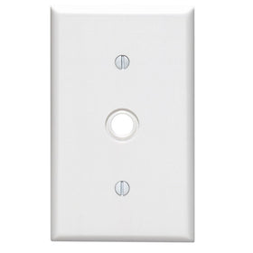 Leviton 88018 1-Gang .406-Inch Hole Device Telephone/Cable Wallplate, Standard Size, Thermoset, Strap Mount, White