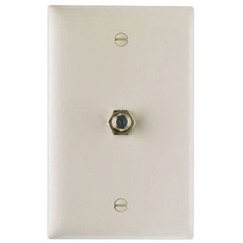 Legrand - Pass & Seymour TPCATVLACC12 F Type Coax Connector Receptacle with Wall Plate Easy Install, Light Almond