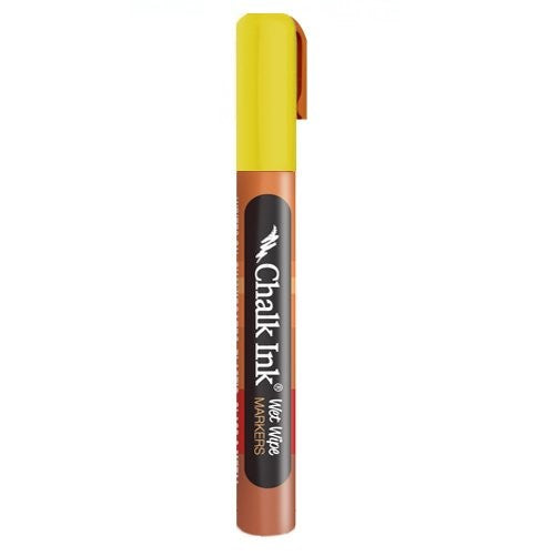 Chalk Ink Wet Wipe Marker, 6 mm, Smiley Face Yellow