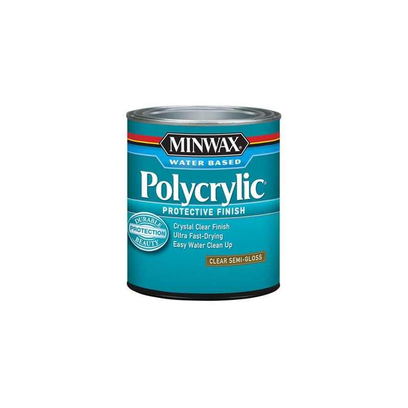 Minwax 64444444 Polycrylic Protective Finish Water Based, quart, Semi-Gloss