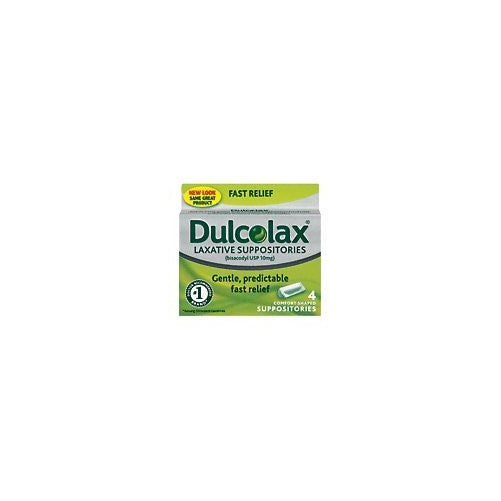 Dulcolax Laxative Suppositories, Comfort Shaped, Box of 4