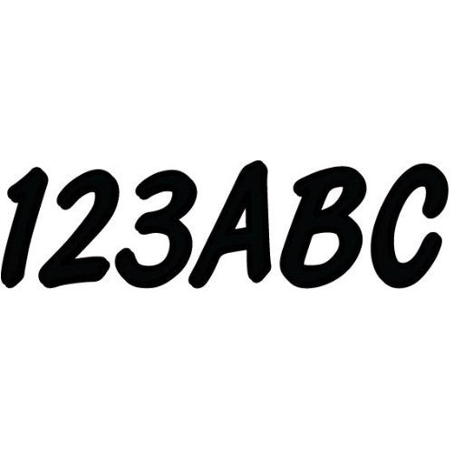 Hardline Products Series 400 Factory Matched 3-Inch Boat & PWC Registration Number Kit, Solid Black