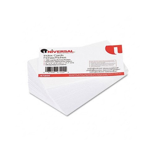 Unruled Index Cards, 3 x 5, White, 500 per Pack