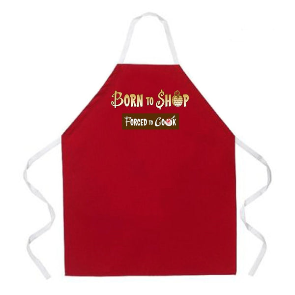 Attitude Apron Born to Shop Apron, Red, One Size Fits Most