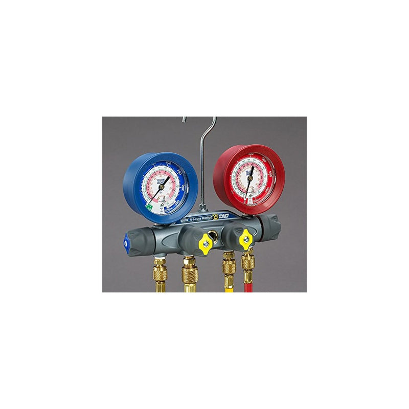 Yellow Jacket 46003 Brute II Test and Charging Manifold, F/C, Red/Blue Gauge, bar/psi, R-410A