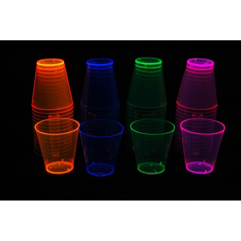 Party Essentials Hard Plastic 2-Ounce Shot/Shooter Glasses, 60-Count, Assorted Neon