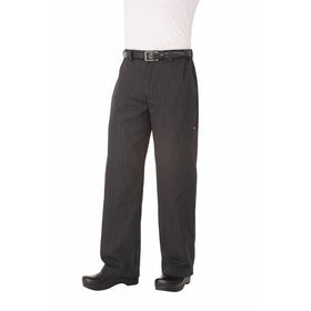 Chef Works Men's Professional Chef Pant, Gray Stripe, Medium