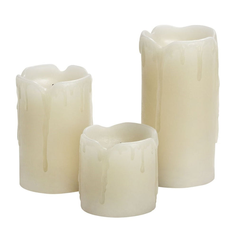 Candle Impressions by Sterno Home 2-Inch, 3-Inch, 4-Inch Mini Melted Flameless Candles, Unscented, Cream, 3-Pack