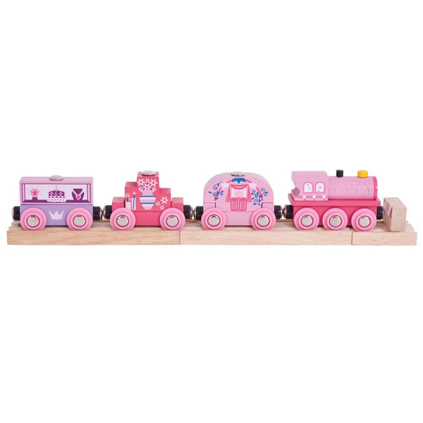 Bigjigs Rail Wooden Princess Train - Other Major Rail Brands are Compatible