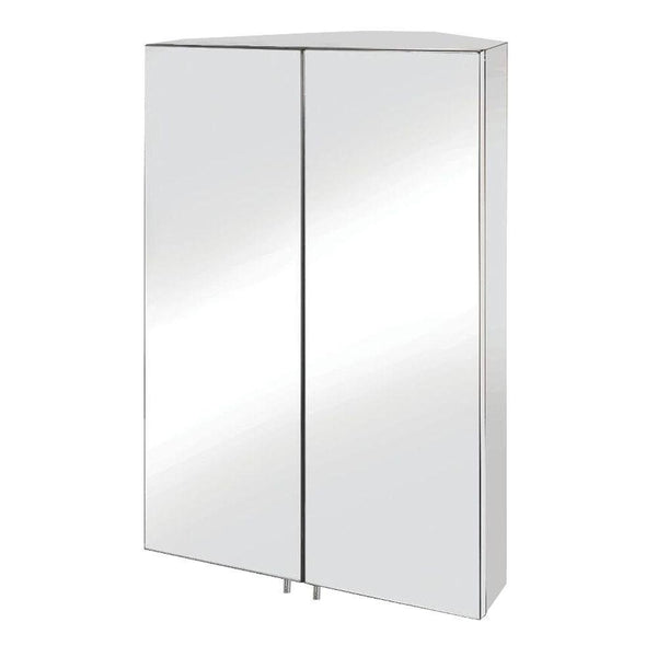 Croydex WC766105YW Avisio Double Door Corner Med Cabinet, Stainless