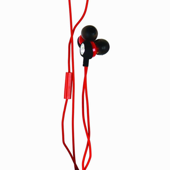Mizco EKU-CHA2-RD Ecko Chaos 2 Stereo Earbud Headphones with In-Line Microphone - Red
