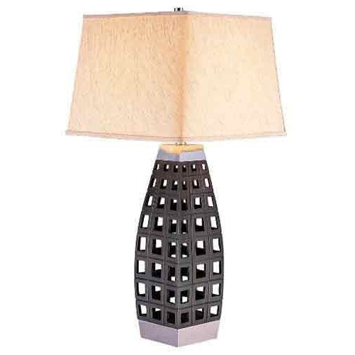 Ore International K-4178T Honeycomb Table Lamp, 14," x 14," x 29,", Dark Brown