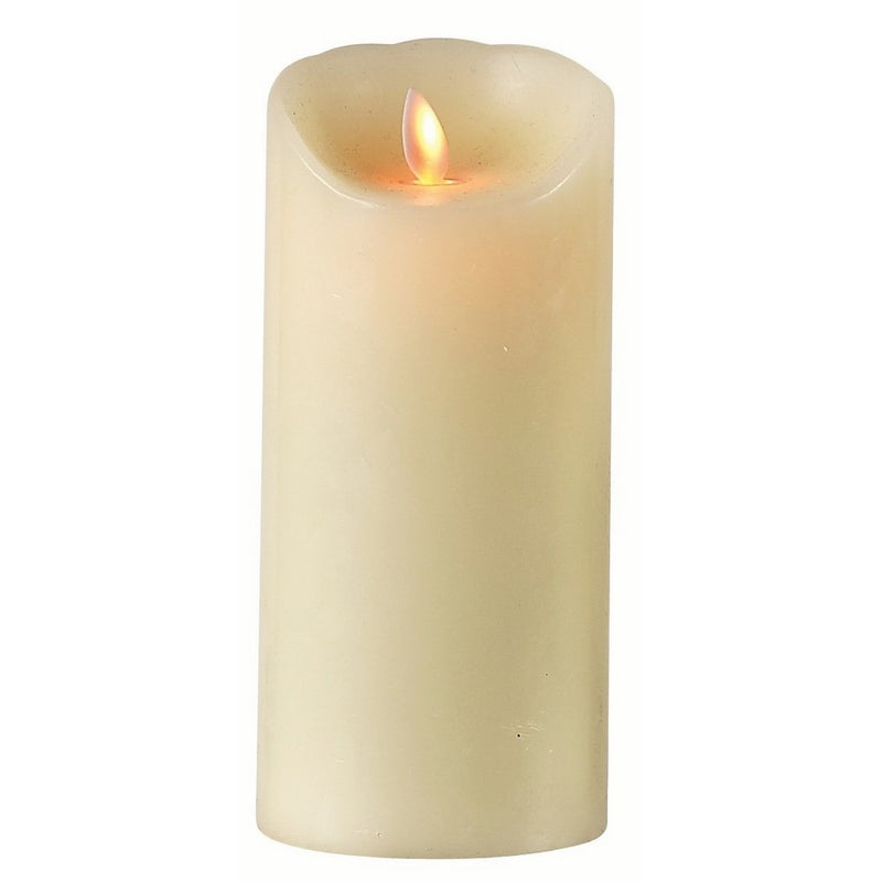 Boston Warehouse Mystique Flameless Candle, Ivory 7" Pillar, Remote Control Ready, Real Wax Candle With Realistic Flickering Wick, Battery Operated