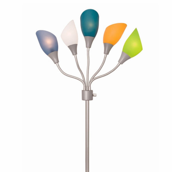 Light Accents Medusa Grey Floor Lamp with Multicolor Acrylic Shades