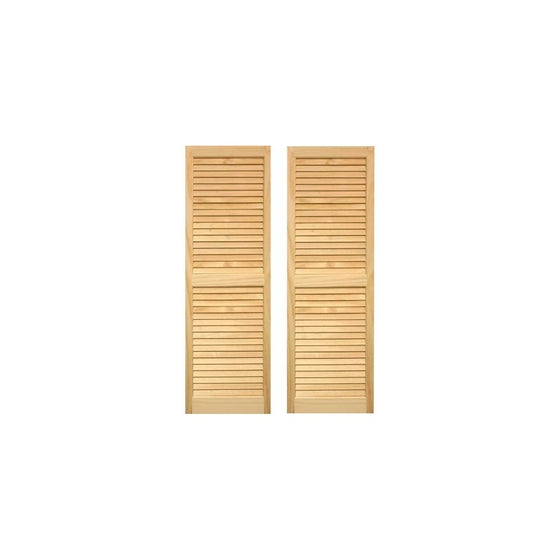 LTL Home Products SHL55 Exterior Window Louvered Shutters, 15" x 55"