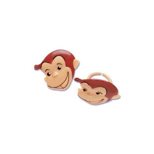 Bakery Crafts Curious George Cupcake Rings, Approx. 1.5", Food Safe (24 CT)