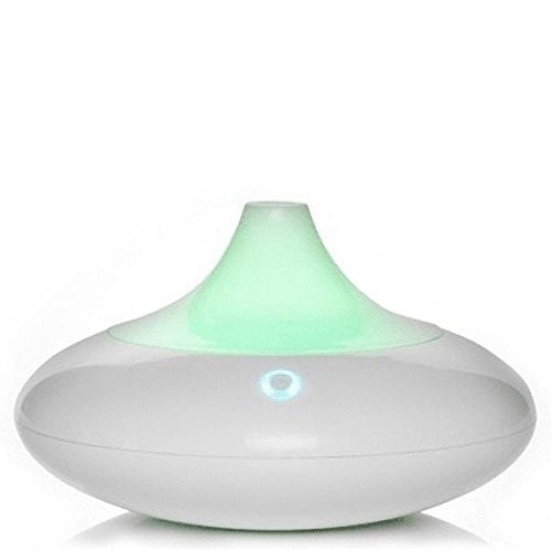 ZAQ Dew Essential Oil Diffuser LiteMist Ultrasonic Aromatherapy With Ionizer and Color-Changing Light - 80 ML Capacity, White