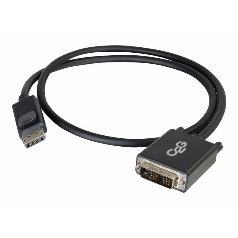 C2G 54329 DisplayPort Male to Single Link DVI-D Male Adapter Cable, TAA Compliant, Black (6 Feet, 1.82 Meters)