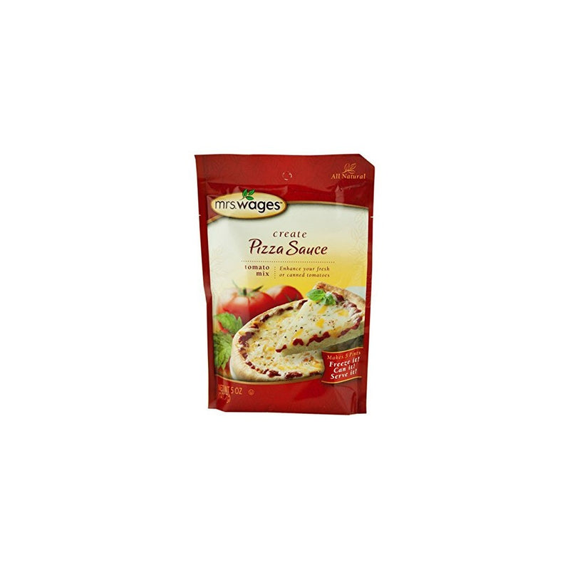 Mrs. Wages Pizza Sauce Tomato Seasoning Mix, 5 Oz. Pouch (Pack of 4)