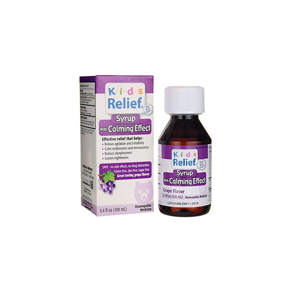 Homeolab USA Kids Relief Syrup with Calming Effect Grape Flavor 3 4 fl oz 100 ml