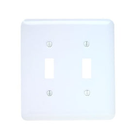 Amertac 935TTW 2 Toggle Colours White Steel Wallplate