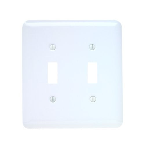 Amertac 935TTW 2 Toggle Colours White Steel Wallplate