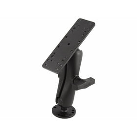 Ram Mounts RAM-111 1.5-Inch Diameter Ball Mount with 6.25-Inch by 2-Inch Rectangular Base and 2.5-Inch Round Base, Black Finish