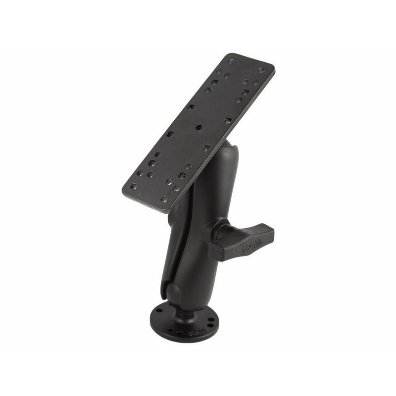Ram Mounts RAM-111 1.5-Inch Diameter Ball Mount with 6.25-Inch by 2-Inch Rectangular Base and 2.5-Inch Round Base, Black Finish